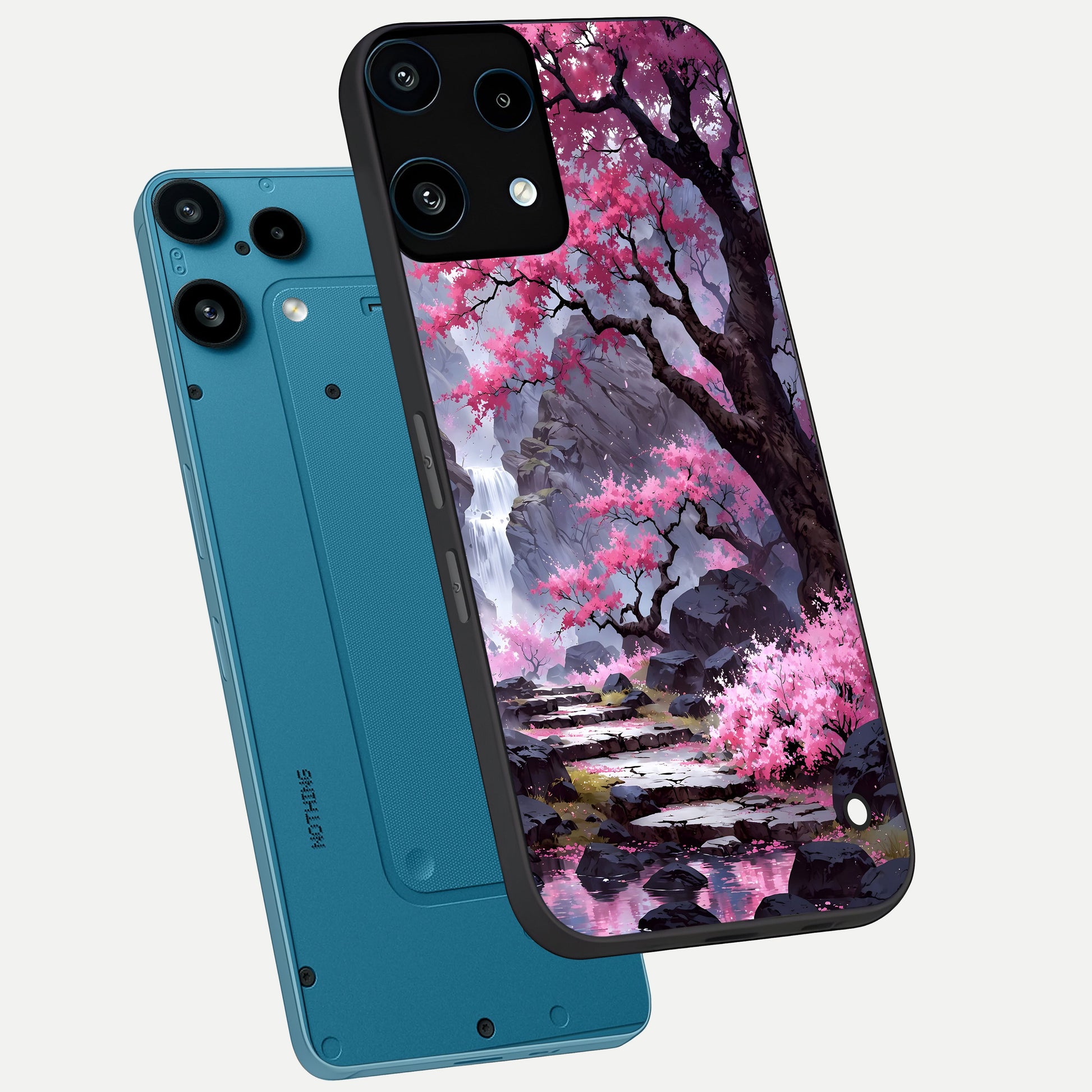  Pink Sunflower Glow phone case For Nothing Phone 3A Lite showing premium glass back cover with detailed artwork