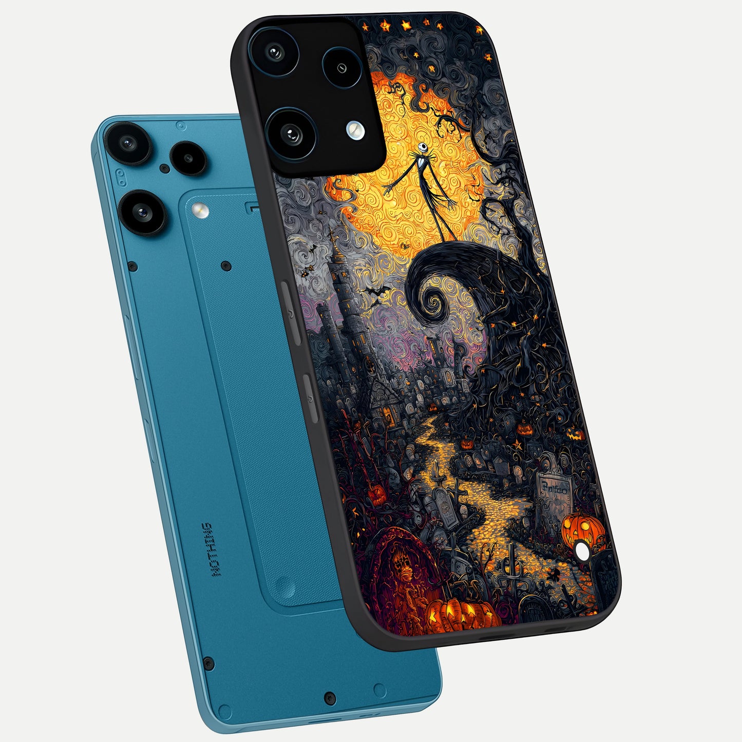  Pumpkin Moon Night phone case For Nothing Phone 3A Lite showing premium glass back cover with detailed artwork