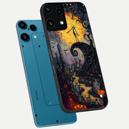  Pumpkin Moon Night phone case For Nothing Phone 3A Lite showing premium glass back cover with detailed artwork