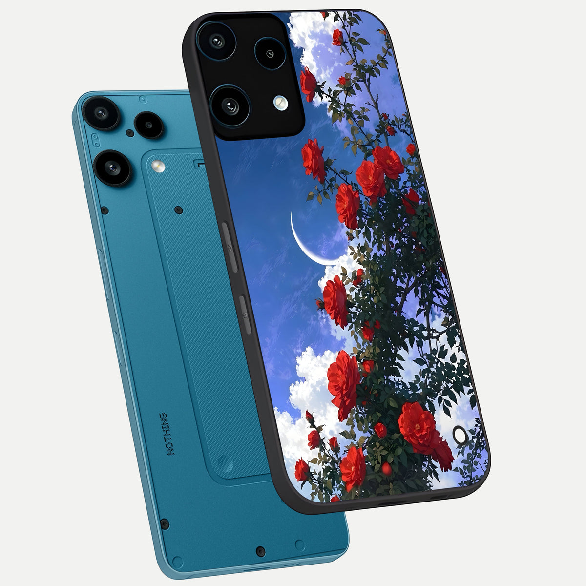  Rose Drift Flowers phone case For Nothing Phone 3A Lite showing premium glass back cover with detailed artwork