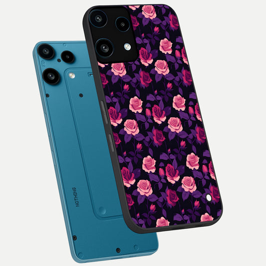  Rose Garden Twilight phone case For Nothing Phone 3A Lite showing premium glass back cover with detailed artwork
