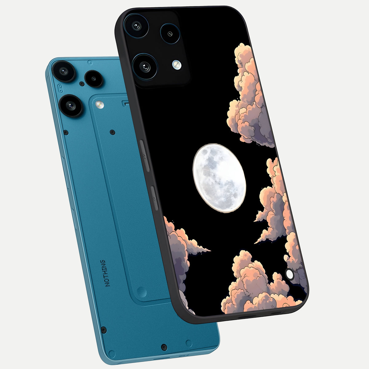 Shade Cloud Moon phone case For Nothing Phone 3A Lite showing premium glass back cover with detailed artwork