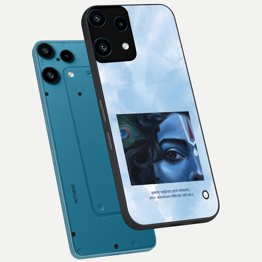  Spiritual Krishna phone case For Nothing Phone 3A Lite showing premium glass back cover with detailed artwork