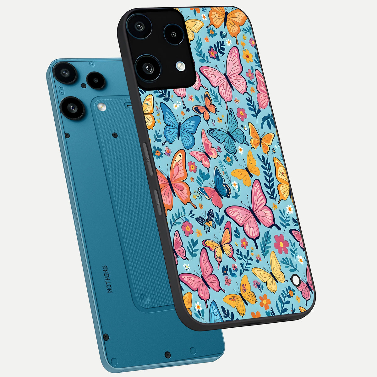  Spring Wing Garden phone case For Nothing Phone 3A Lite showing premium glass back cover with detailed artwork
