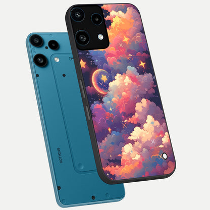  Starlit Dream Clouds phone case For Nothing Phone 3A Lite showing premium glass back cover with detailed artwork