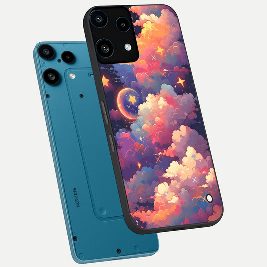  Starlit Dream Clouds phone case For Nothing Phone 3A Lite showing premium glass back cover with detailed artwork