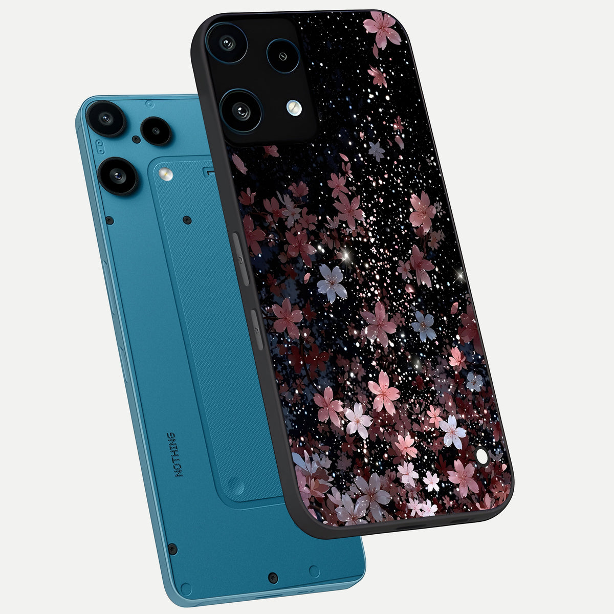  Starlit Flower Dreams phone case For Nothing Phone 3A Lite showing premium glass back cover with detailed artwork