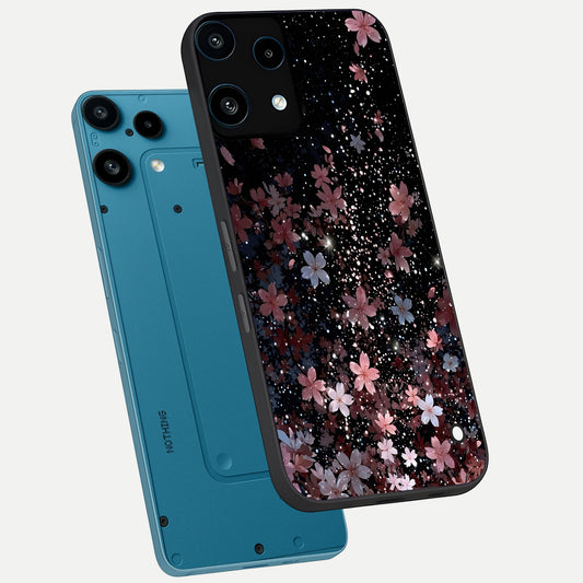  Starlit Flower Dreams phone case For Nothing Phone 3A Lite showing premium glass back cover with detailed artwork
