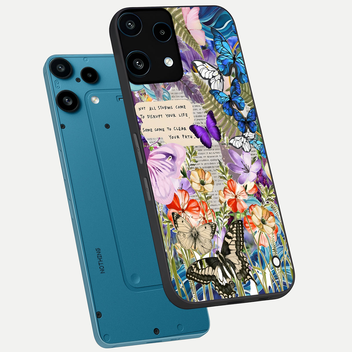 Storm Path Bloom phone case For Nothing Phone 3A Lite showing premium glass back cover with detailed artwork