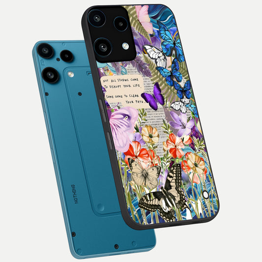  Storm Path Bloom phone case For Nothing Phone 3A Lite showing premium glass back cover with detailed artwork
