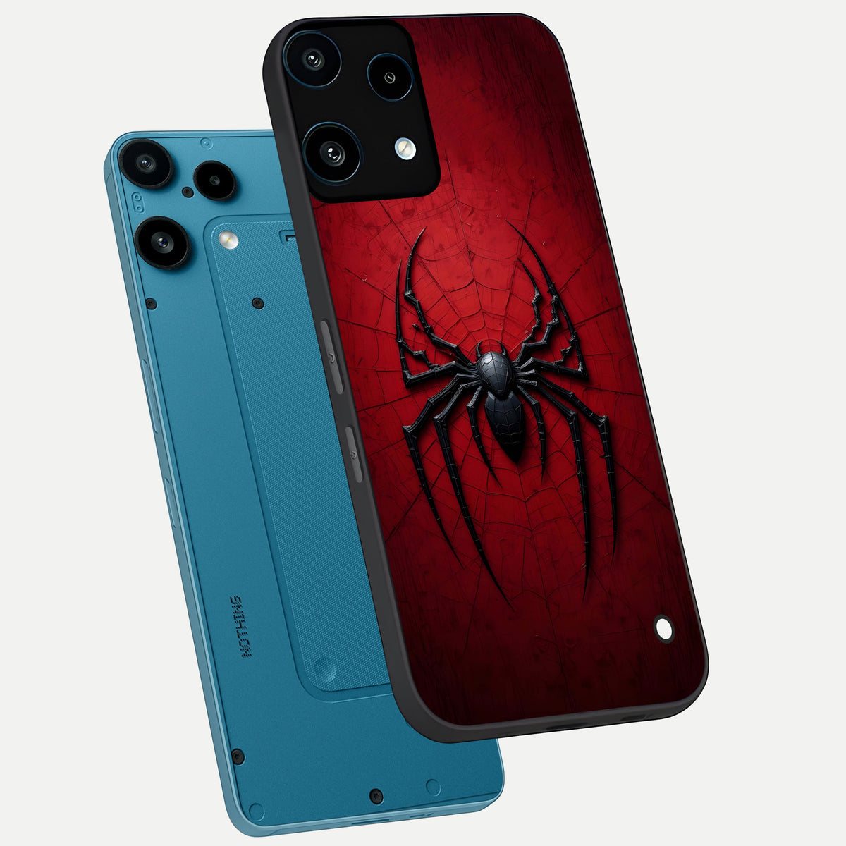  Superhero Web Emblem phone case For Nothing Phone 3A Lite showing premium glass back cover with detailed artwork