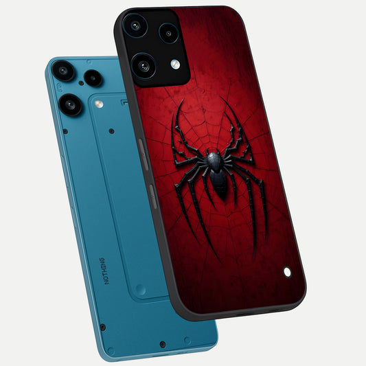  Superhero Web Emblem phone case For Nothing Phone 3A Lite showing premium glass back cover with detailed artwork