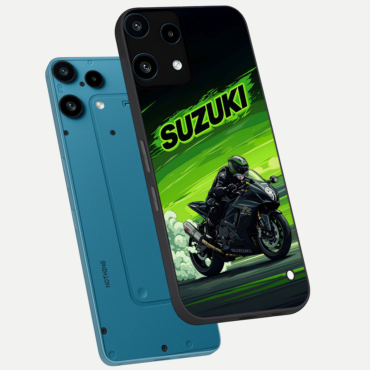  Suzuki Speed Beast phone case For Nothing Phone 3A Lite showing premium glass back cover with detailed artwork