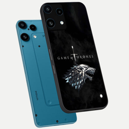 Throne Wolf Legacy phone case For Nothing Phone 3A Lite showing premium glass back cover with detailed artwork