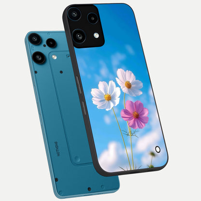 Tripple Flowers With Sky phone case For Nothing Phone 3A Lite showing premium glass back cover with detailed artwork