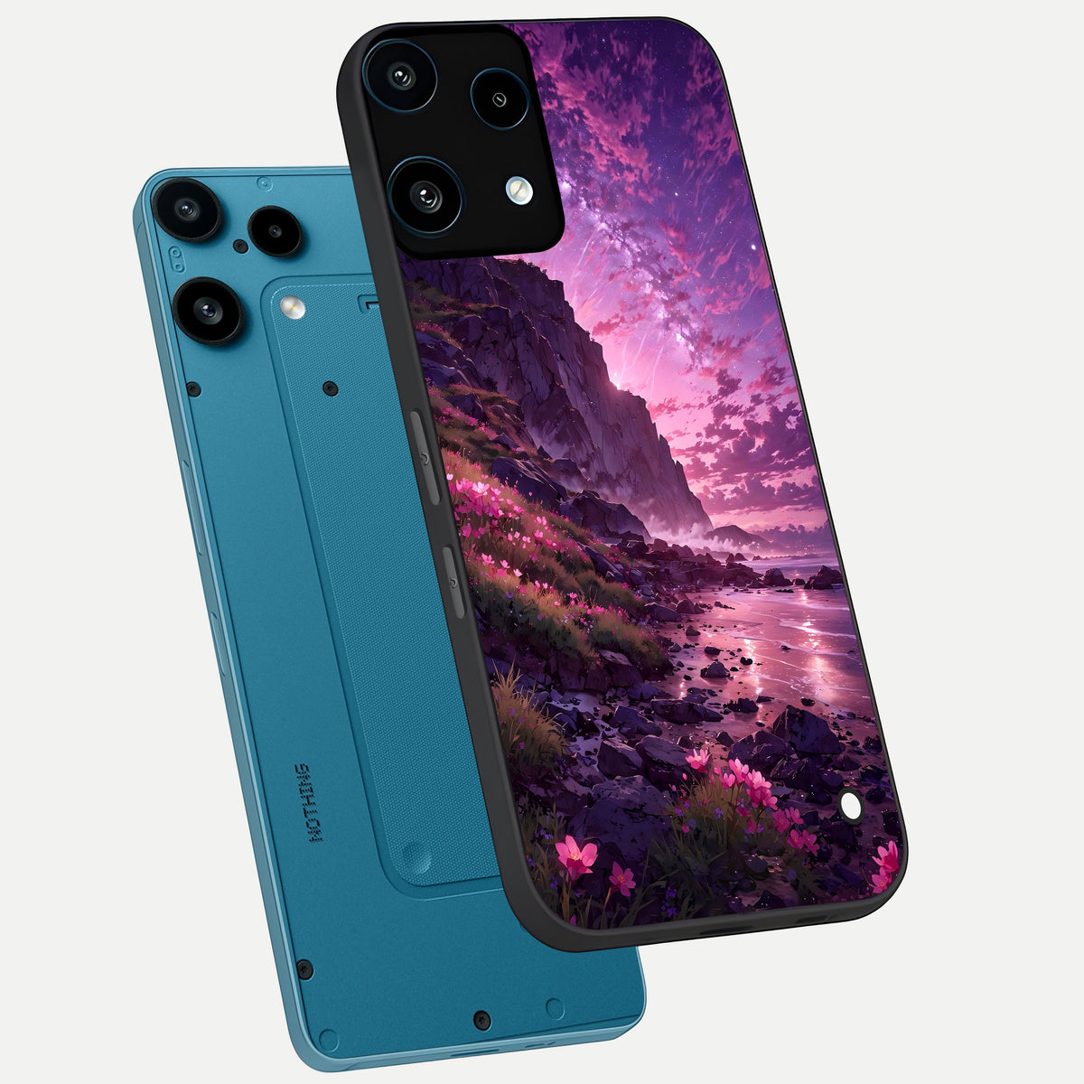  Twilight Blossom Coast phone case For Nothing Phone 3A Lite showing premium glass back cover with detailed artwork