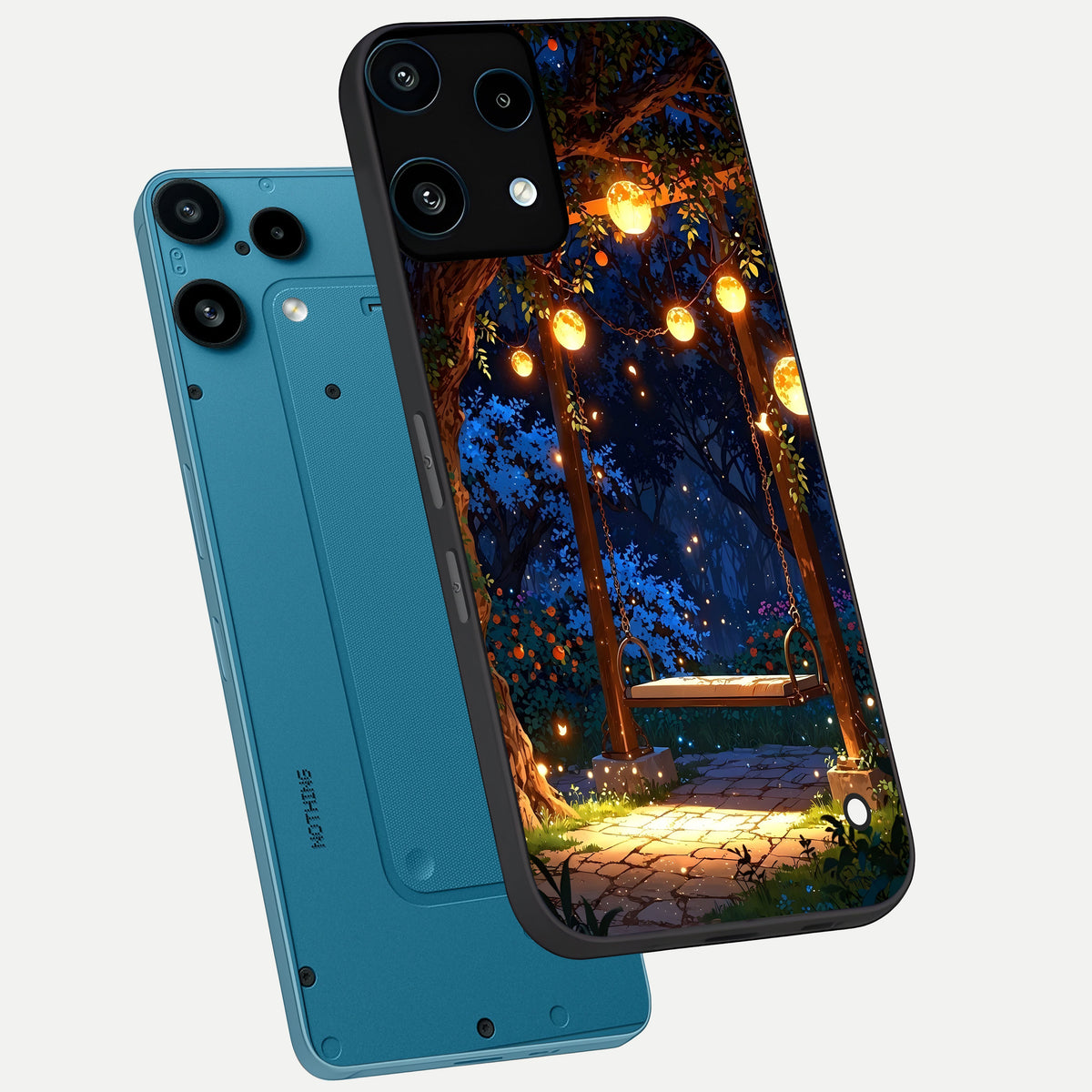  Twilight Garden Swing phone case For Nothing Phone 3A Lite showing premium glass back cover with detailed artwork