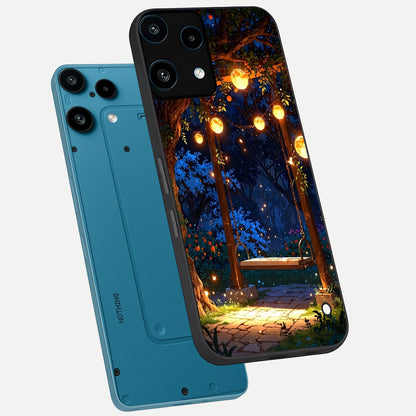  Twilight Garden Swing phone case For Nothing Phone 3A Lite showing premium glass back cover with detailed artwork