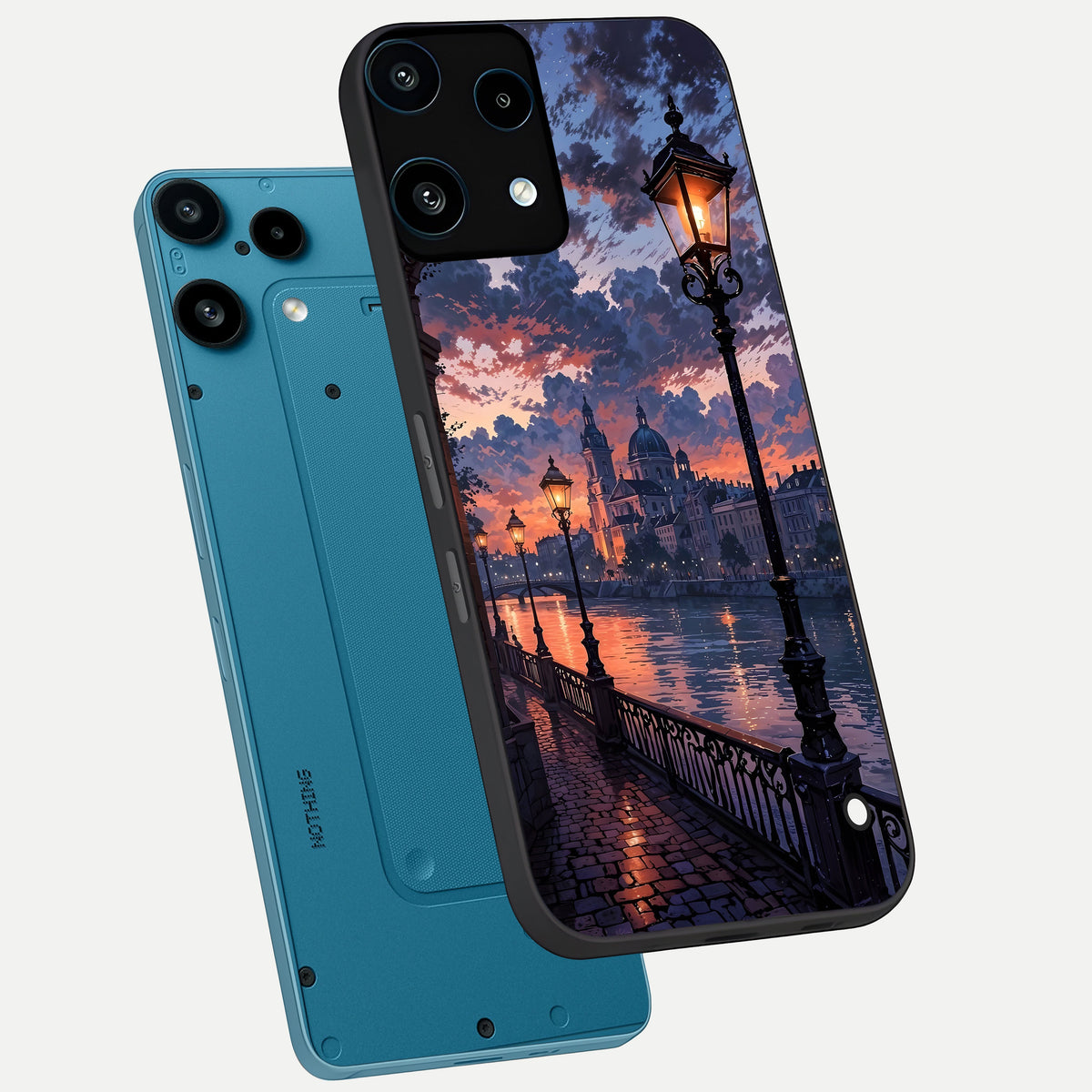  Twilight River Lights phone case For Nothing Phone 3A Lite showing premium glass back cover with detailed artwork