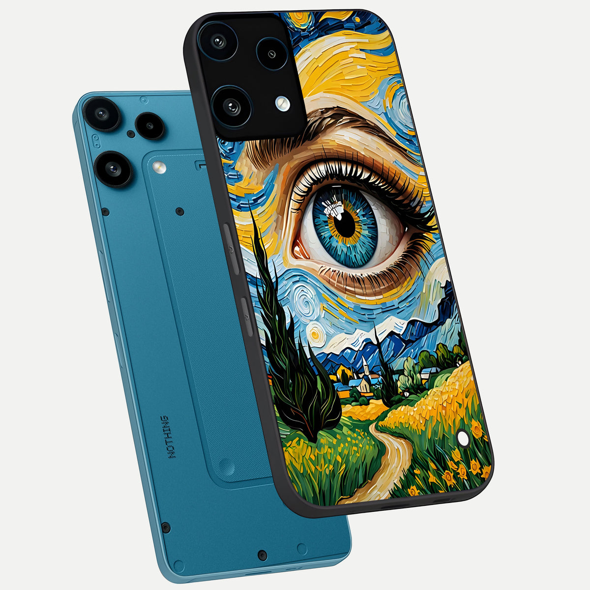  Van Gogh Eye phone case For Nothing Phone 3A Lite showing premium glass back cover with detailed artwork