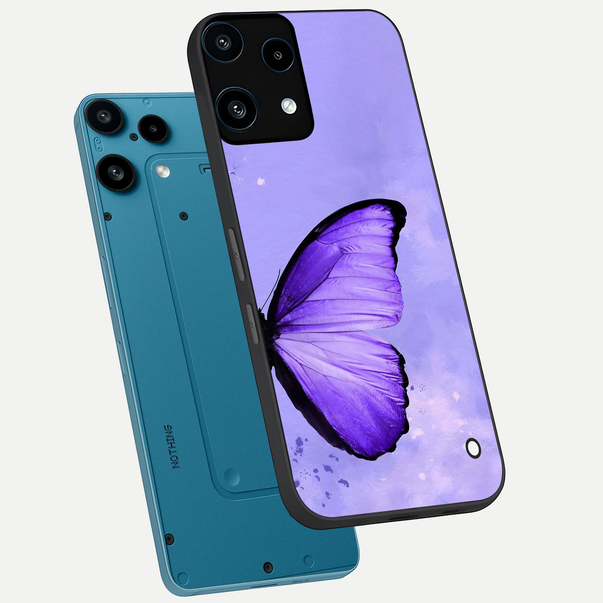  Violet Dream Wing phone case For Nothing Phone 3A Lite showing premium glass back cover with detailed artwork