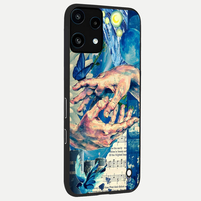  Aesthetic Divider back cover For Nothing Phone 3A Lite slim fit glass case with vibrant aesthetic design