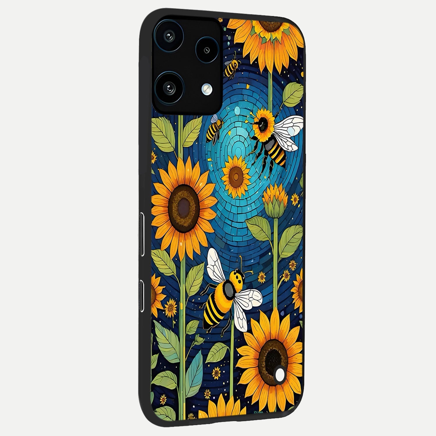  Bees And Sunflowers back cover For Nothing Phone 3A Lite slim fit glass case with vibrant aesthetic design