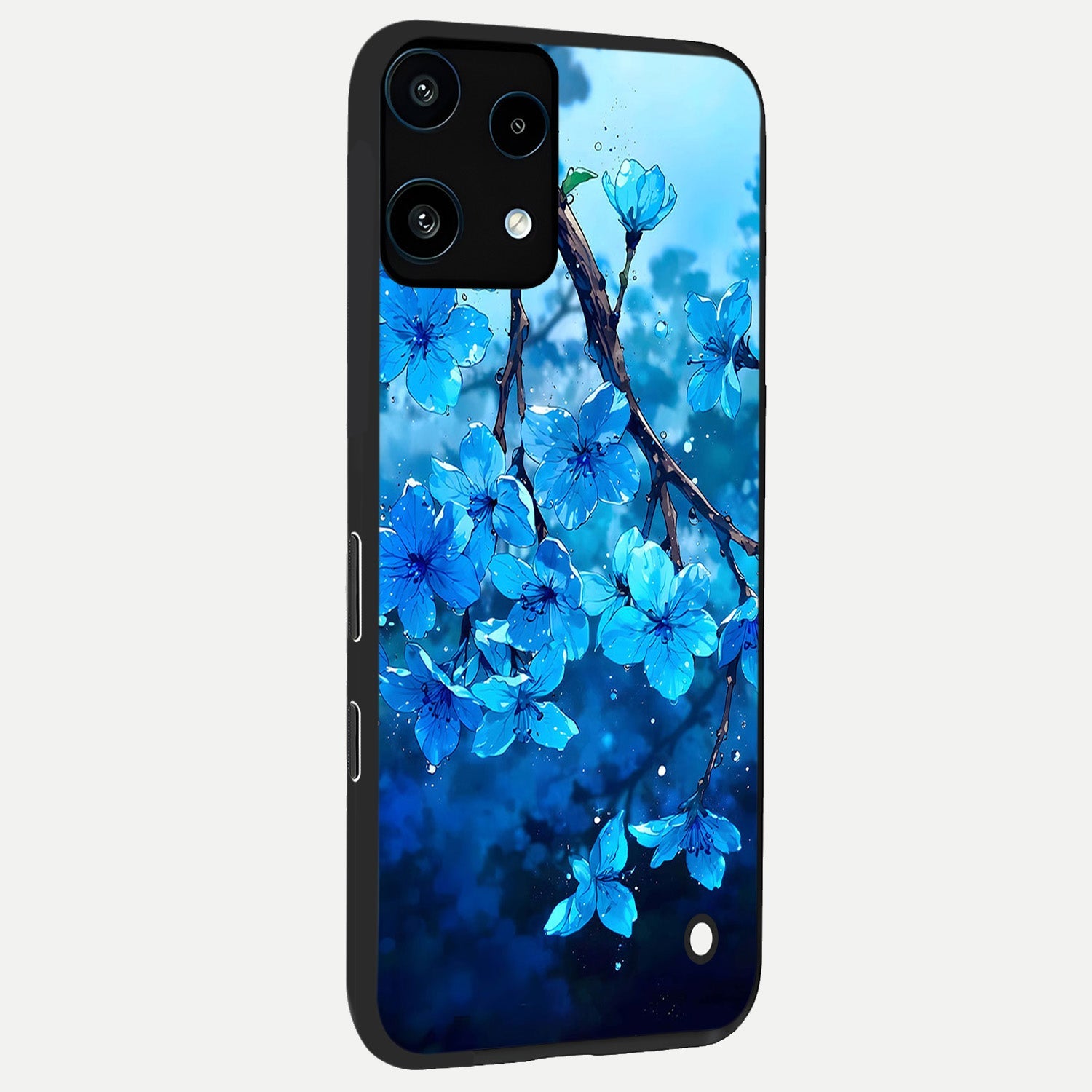  Blue Blossoms Branch back cover For Nothing Phone 3A Lite slim fit glass case with vibrant aesthetic design