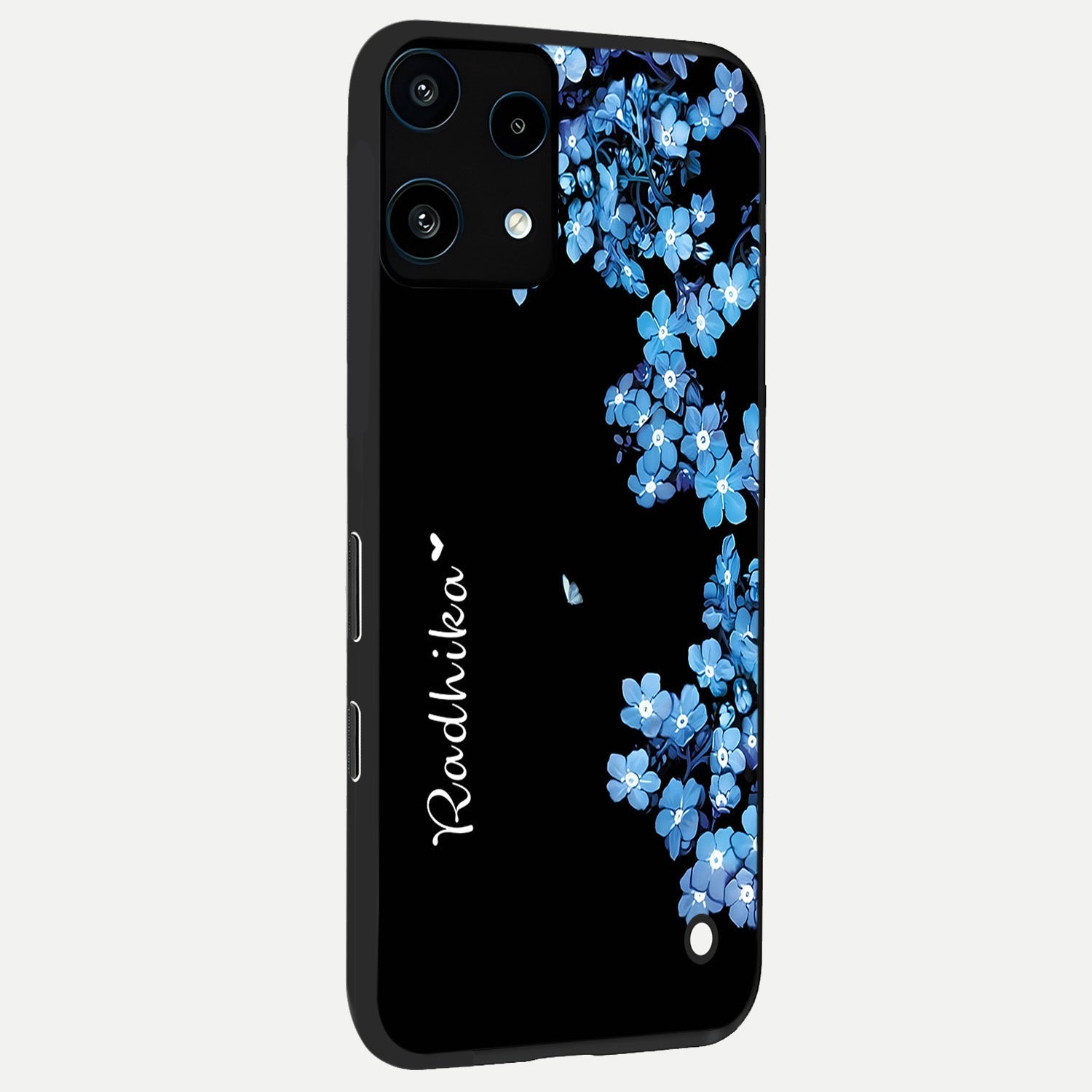  Blue Petal Dream Custom Name back cover For Nothing Phone 3A Lite slim fit glass case with vibrant aesthetic design