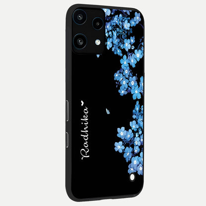  Blue Petal Dream Custom Name back cover For Nothing Phone 3A Lite slim fit glass case with vibrant aesthetic design