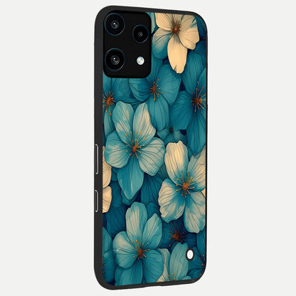  Blue Shade Floral back cover For Nothing Phone 3A Lite slim fit glass case with vibrant aesthetic design