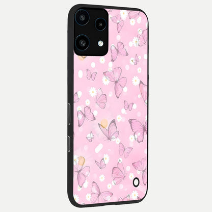  Blush Butterfly Garden back cover For Nothing Phone 3A Lite slim fit glass case with vibrant aesthetic design