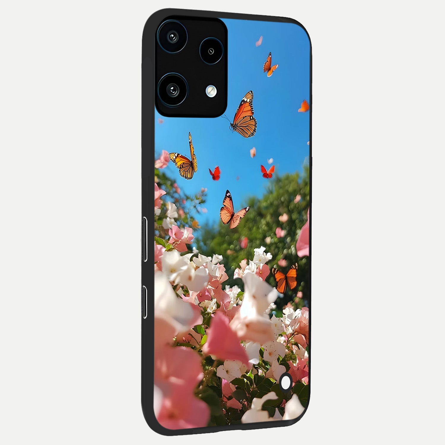  Butterflies In Bloom Sky back cover For Nothing Phone 3A Lite slim fit glass case with vibrant aesthetic design
