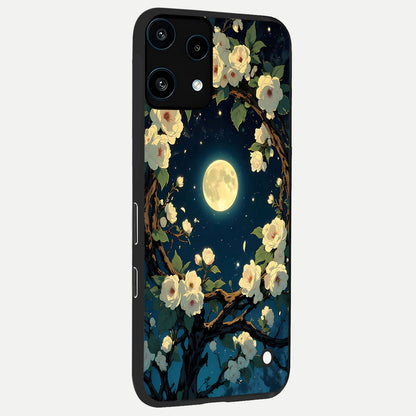  Celestial Moon And Flower back cover For Nothing Phone 3A Lite slim fit glass case with vibrant aesthetic design
