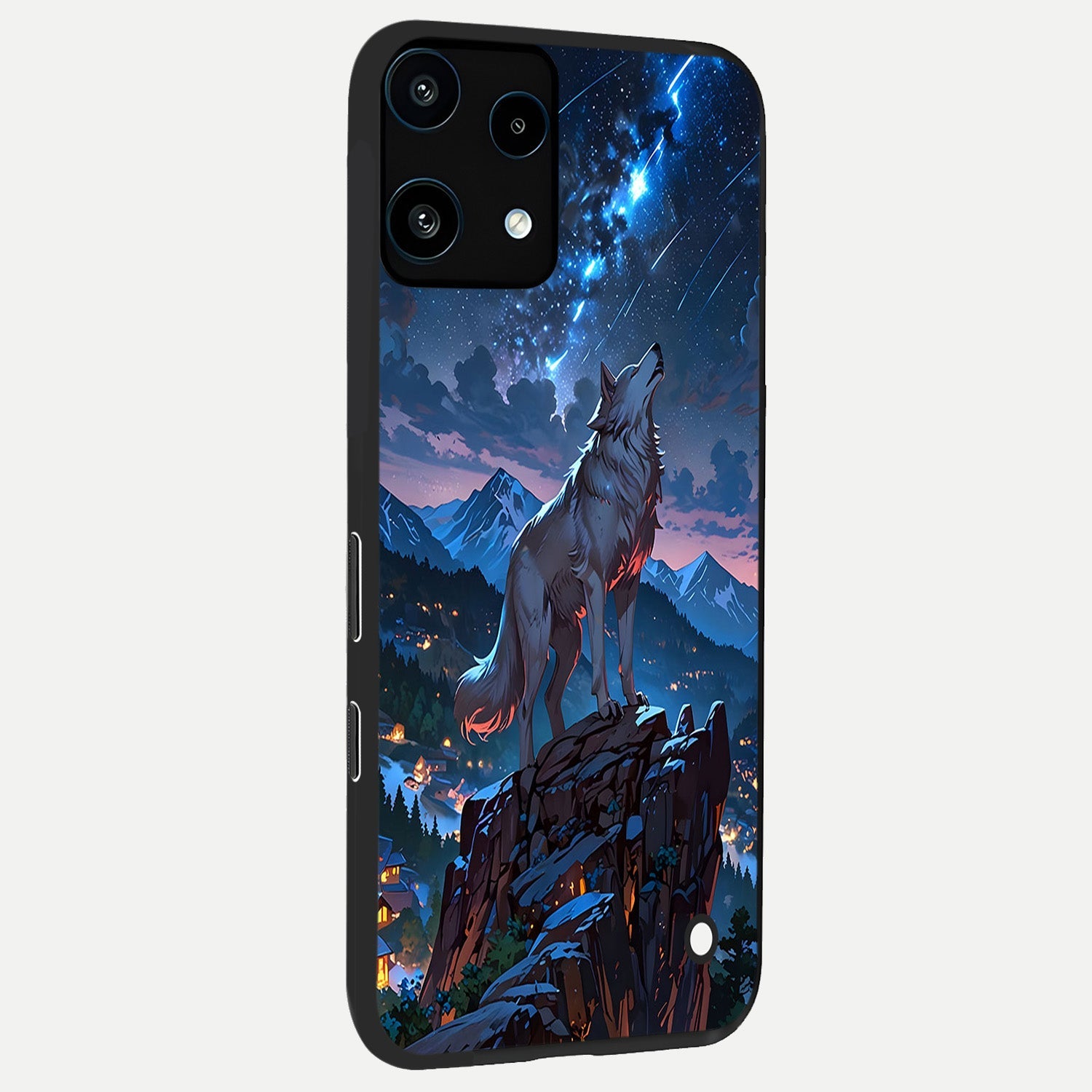  Celestial Wolf Howl back cover For Nothing Phone 3A Lite slim fit glass case with vibrant aesthetic design