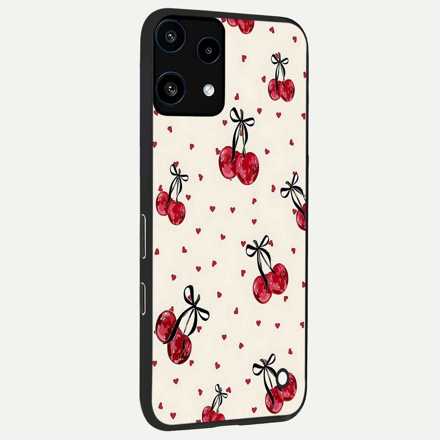  Cherry Heart Bow back cover For Nothing Phone 3A Lite slim fit glass case with vibrant aesthetic design