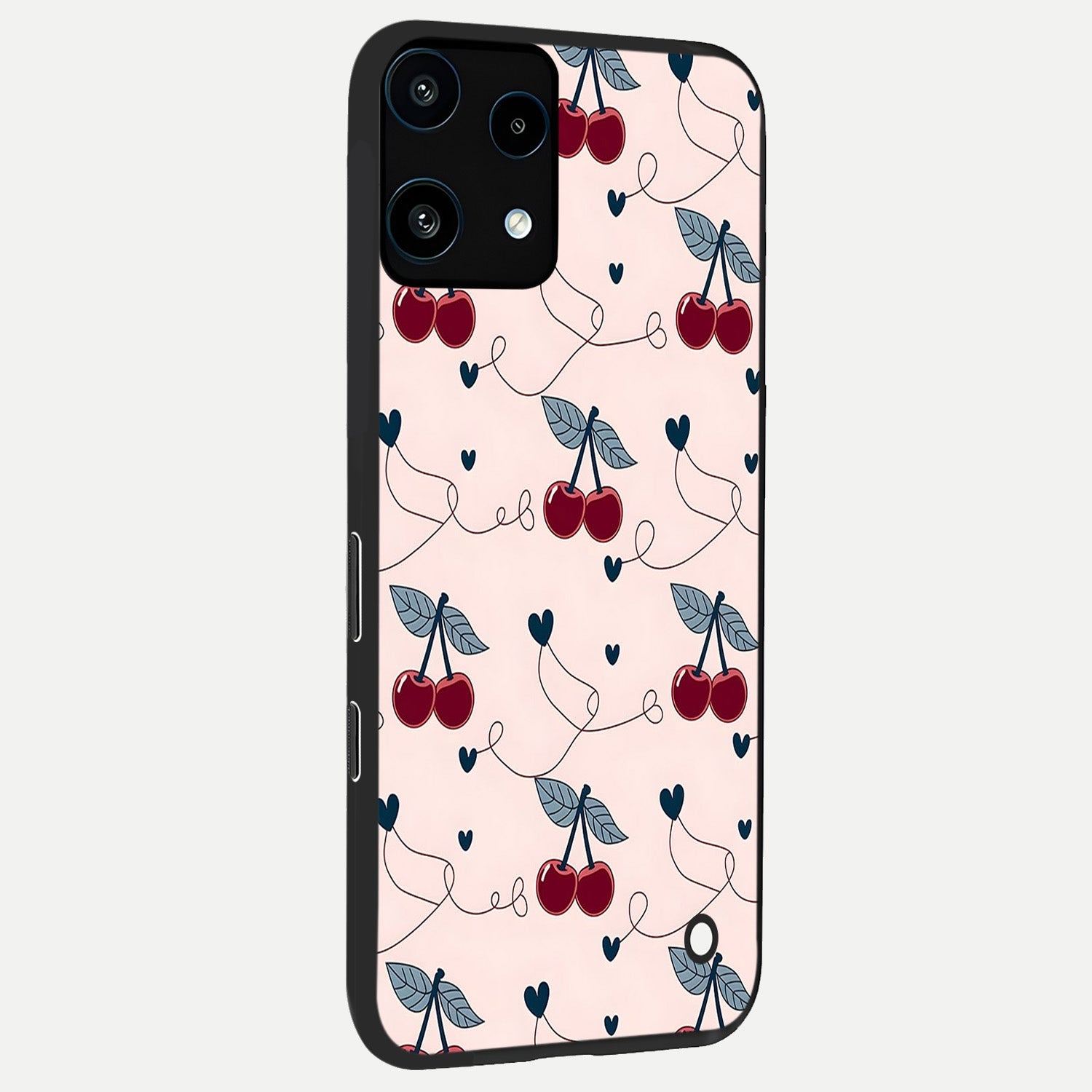  Cherry Heart Line back cover For Nothing Phone 3A Lite slim fit glass case with vibrant aesthetic design