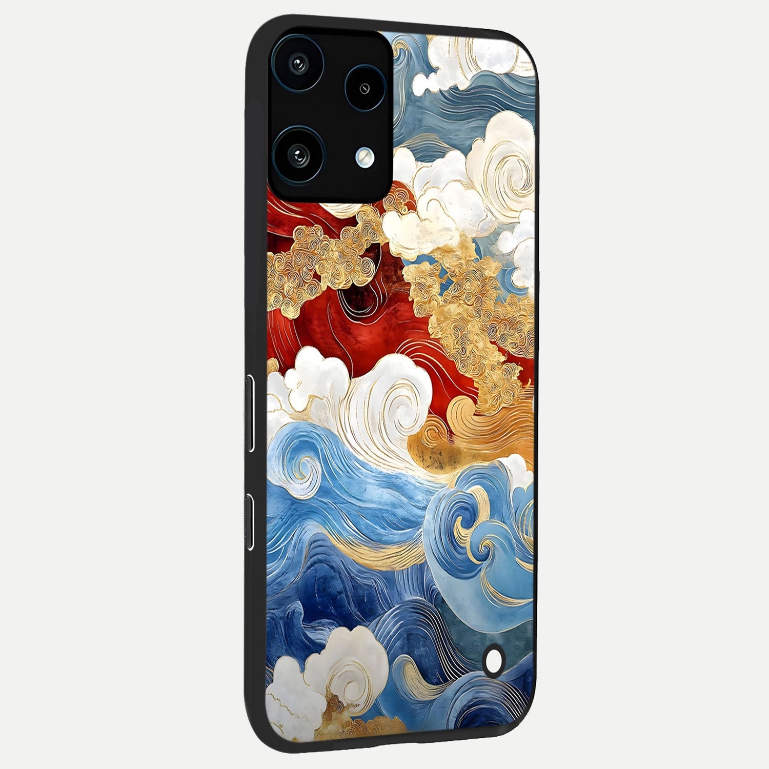  Colored Waves back cover For Nothing Phone 3A Lite slim fit glass case with vibrant aesthetic design