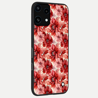  Crimson Love Petals back cover For Nothing Phone 3A Lite slim fit glass case with vibrant aesthetic design