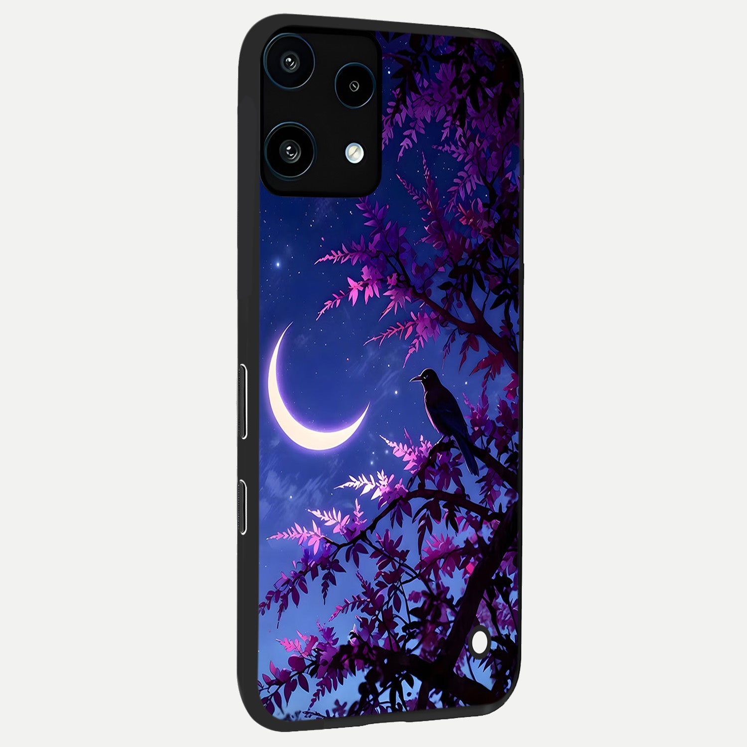  Crow And Moon Scenery back cover For Nothing Phone 3A Lite slim fit glass case with vibrant aesthetic design