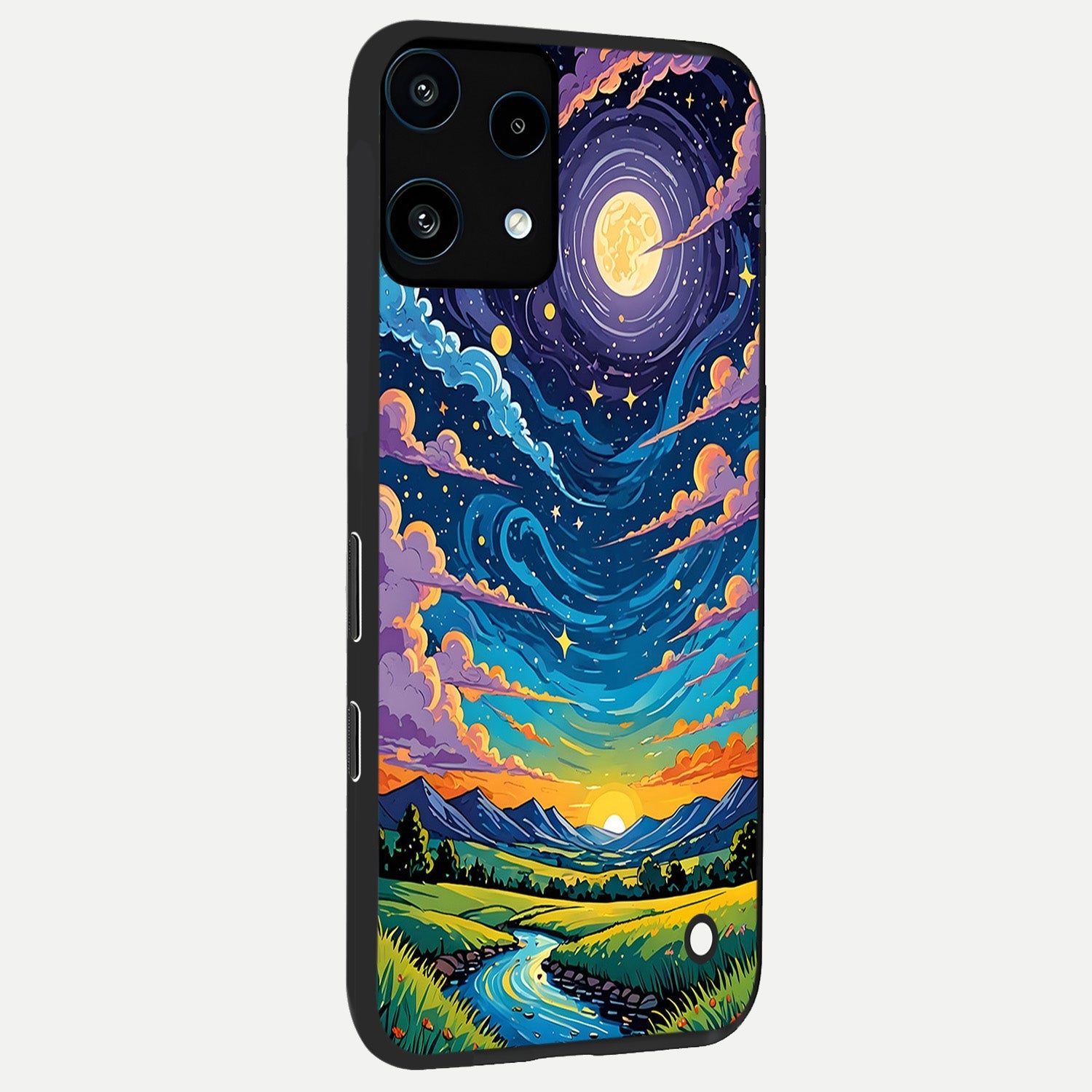  Dreamy Night Landscape back cover For Nothing Phone 3A Lite slim fit glass case with vibrant aesthetic design