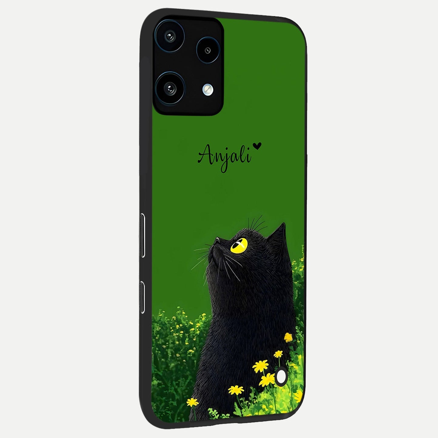  Emerald Cat Custom Name back cover For Nothing Phone 3A Lite slim fit glass case with vibrant aesthetic design