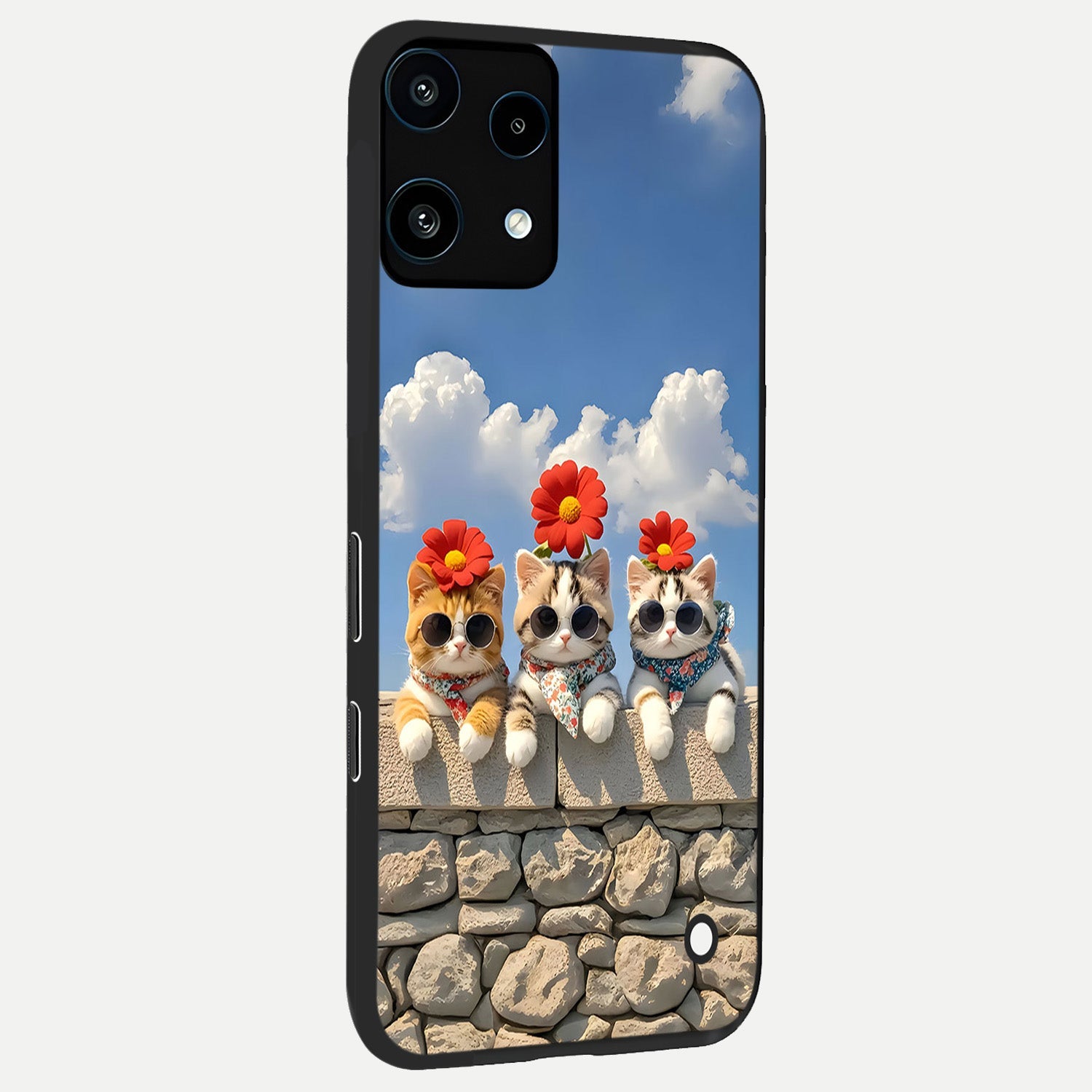  Floral Kitty Squad back cover For Nothing Phone 3A Lite slim fit glass case with vibrant aesthetic design
