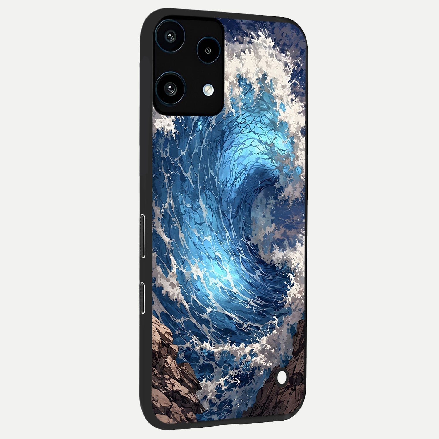  Giant Ocean Wave back cover For Nothing Phone 3A Lite slim fit glass case with vibrant aesthetic design