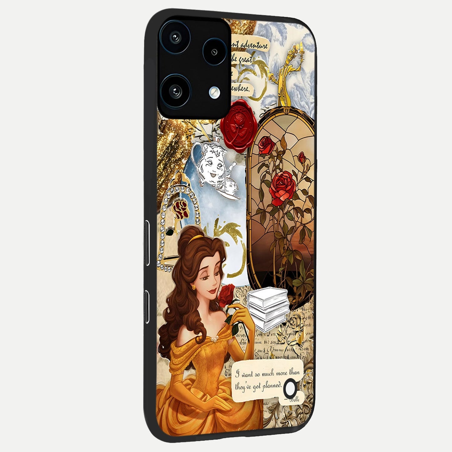  Golden Dream Belle back cover For Nothing Phone 3A Lite slim fit glass case with vibrant aesthetic design