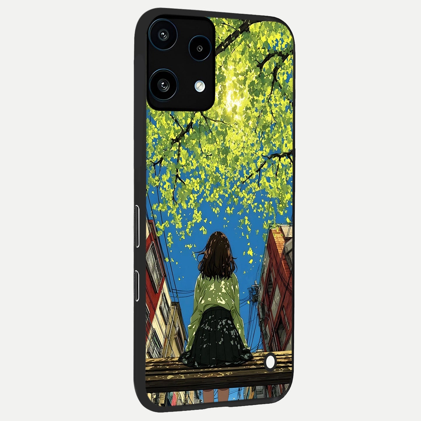  Golden Leaves Glow back cover For Nothing Phone 3A Lite slim fit glass case with vibrant aesthetic design
