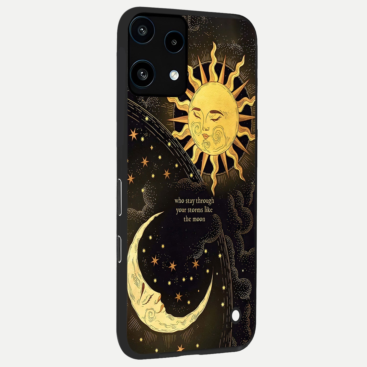  Golden Lunar Love back cover For Nothing Phone 3A Lite slim fit glass case with vibrant aesthetic design
