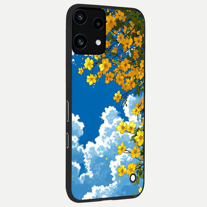  Golden Petal Sky back cover For Nothing Phone 3A Lite slim fit glass case with vibrant aesthetic design