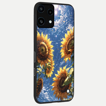  Heavenly Sunflower Rise back cover For Nothing Phone 3A Lite slim fit glass case with vibrant aesthetic design