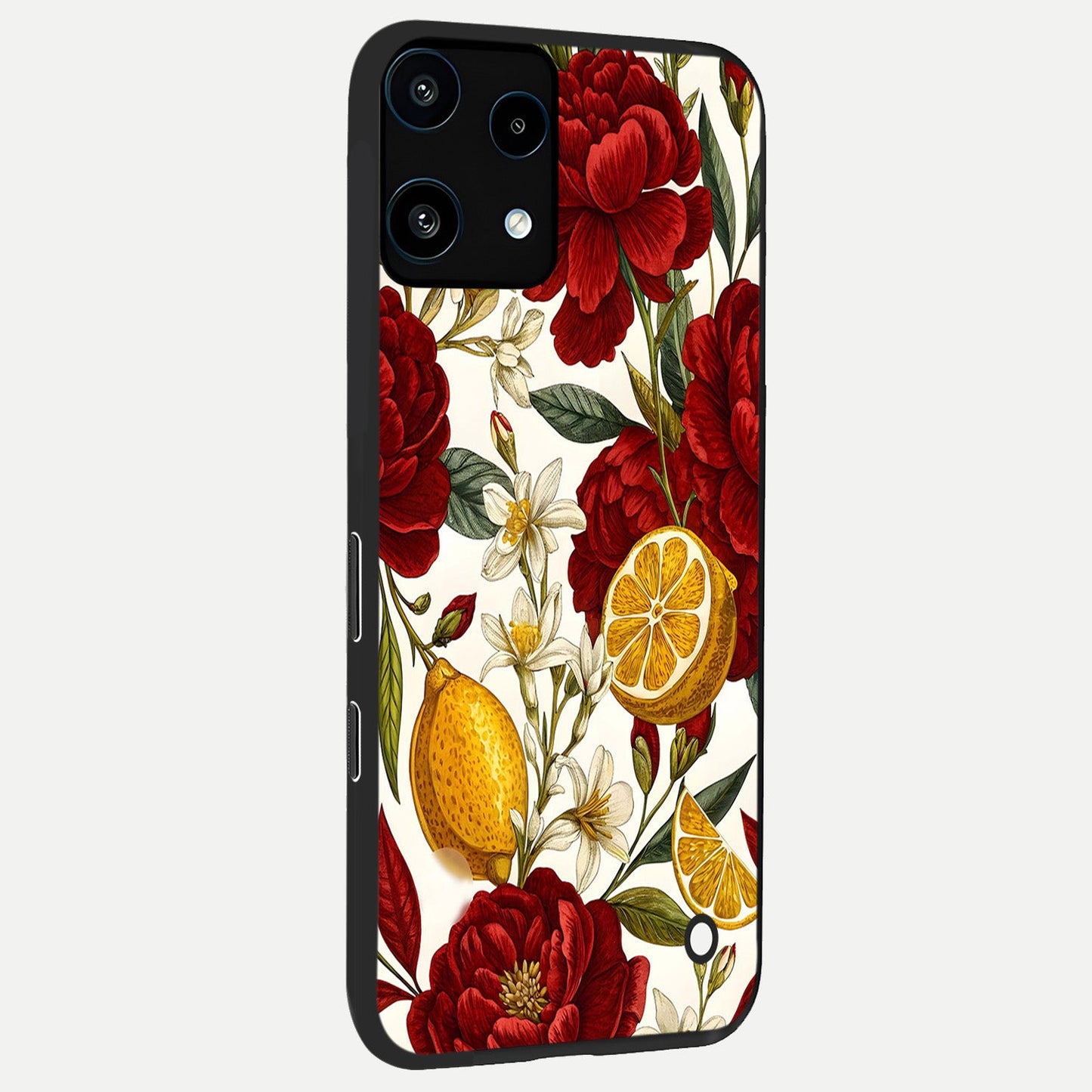  Lemon Rose Charm back cover For Nothing Phone 3A Lite slim fit glass case with vibrant aesthetic design